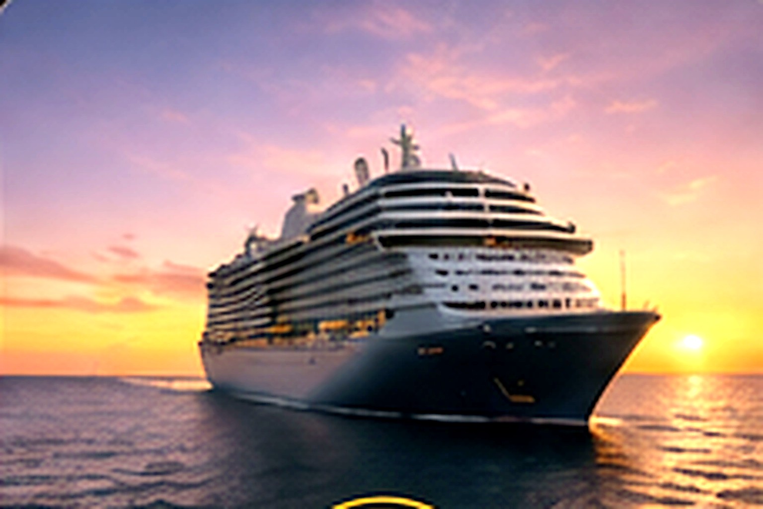 Cruise ship at sunset